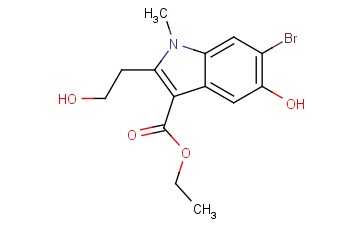 ETHYL 6-BROMO-5-HYDROXY-2-(2-<span class='lighter'>HYDROXYETHYL</span>)-1-METHYL-1H-INDOLE-3-CARBOXYLATE