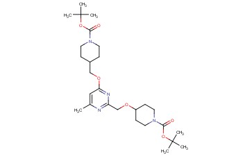 tert-Butyl 4-((4-((1-(tert-butoxycarbonyl)piperidin-4-yl)<span class='lighter'>methoxy</span>)-6-methylpyrimidin-2-yl)<span class='lighter'>methoxy</span>