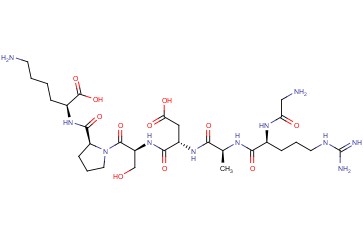 <span class='lighter'>H-GLY-ARG-ALA-ASP-SER-PRO-LYS-OH</span>