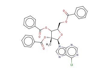 6-<span class='lighter'>氯</span>-9-(2,3,5-三苯甲酰氧基-2-C-甲基-beta-D-呋喃核糖基)-9H-<span class='lighter'>嘌呤</span>