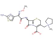 (6R,7R)-7-[(Z)-2-(2-氨基-4-噻唑基)-2-甲氧亚胺]乙酰胺基-3-[1-(1-甲基吡咯烷基)甲基]-8-氧-5-硫杂-1-氮杂双环[4.2.0]辛-2-烯-2-羧<span class='lighter'>酸盐酸盐</span><span class='lighter'>一水合物</span>