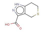 <span class='lighter'>1,4,6,7</span>-TETRAHYDROTHIOPYRANO[<span class='lighter'>4,3-C</span>]<span class='lighter'>PYRAZOLE</span>-3-CARBOXYLIC ACID