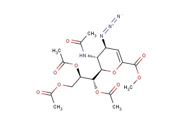 5-乙酰氨基-7,8,9-O-三乙酰基-2,6-脱水-4-叠氮-3,4,5-三脱氧-D-甘油-D-半乳-2-<span class='lighter'>壬烯</span><span class='lighter'>酸</span><span class='lighter'>甲</span><span class='lighter'>酯</span>