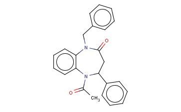 1,3,4,5-TETRAHYDRO-5-ACETYL-4-PHENYL-1-(PHENYLMETHYL)-2H-1,5-BENZODIAZ EPIN-2-ONE