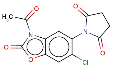 <span class='lighter'>6-CHLORO-3-ACETYL-5-N-SUCCINIMIDE-BENZOXAZOLINONE-2</span>