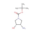 1-PYRROLIDINECARBOXYLIC ACID, 3-AMINO-4-HYDROXY-, <span class='lighter'>1,1-DIMETHYLETHYL</span> <span class='lighter'>ESTER</span>, (3R,4S)-REL-