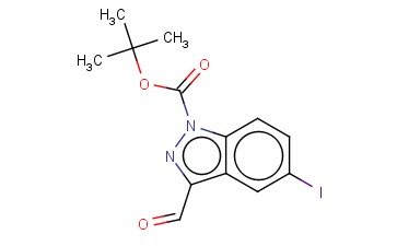 <span class='lighter'>1H-INDAZOLE-1-CARBOXYLIC</span> ACID, <span class='lighter'>3-FORMYL-5-IODO-</span>, <span class='lighter'>1,1-DIMETHYLETHYL</span> <span class='lighter'>ESTER</span>