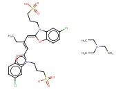 5-氯-2-[2-[[5-氯-3-(3-磺丙基)-2(3H)-<span class='lighter'>苯</span>并恶<span class='lighter'>唑</span>亚基]甲基]-1-丁烯]-3-(3-磺丙基)-<span class='lighter'>苯</span>并恶<span class='lighter'>唑</span>内翁盐<span class='lighter'>三</span>乙胺盐(1:1)