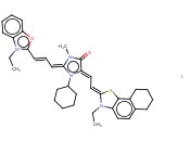 2-[3-(1-CYCLOHEXYL-2,3-DIMETHYL-5-[2-(3-ETHYL-6,7,8,9-TETRAHYDRONAPHTHO[2,1-D]-2-THIAZOLYLIDENE)ETHYLIDENE]-4-OXO-2-IMIDAZOLIDINYLIDENE)-1-PROPENYL]-3-ETHYLBENZOXAZOLIUM IODIDE