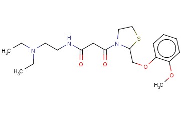 3-THIAZOLIDINEPROPANAMIDE, N-(2-(DIETHYLAMINO)ETHYL)-2-((2-METHOXYPHEN OXY)METHYL)-BETA-OXO-