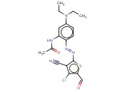 2'-(4-氯-3-<span class='lighter'>氰</span><span class='lighter'>基</span>-5-甲酰<span class='lighter'>基</span>-2-噻嗯<span class='lighter'>基</span>)偶氮-5'-二乙胺基乙酰苯胺