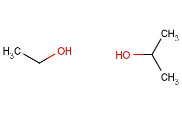 <span class='lighter'>ETHANOL</span>, <span class='lighter'>PROPAN-2-OL</span>