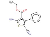 Ethyl 2-amino-5-<span class='lighter'>cyano</span>-4-phenylthiophene-3-carboxylate