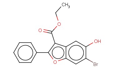 ETHYL <span class='lighter'>6-BROMO-5-HYDROXY-2-PHENYL-1-BENZOFURAN-3-CARBOXYLATE</span>