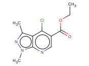 ETHYL 4-CHLORO-1,3-DIMETHYL-1H-<span class='lighter'>PYRAZOLO</span>[<span class='lighter'>3,4</span>-B]PYRIDINE-5-CARBOXYLATE