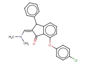 7-(4-CHLOROPHENOXY)-2-[(DIMETHYLAMINO)METHYLENE]-3-PHENYL-1-<span class='lighter'>INDANONE</span>