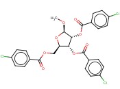 METHYL 2,3,5-TRI-O-(4-CHLOROBENZOYL)-<span class='lighter'>BETA</span>-D-RIBOFURANOSIDE