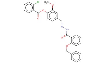 4-(2-(2-(BENZYLOXY)BENZOYL)CARBOHYDRAZONOYL)-2-METHOXYPHENYL <span class='lighter'>2-CHLOROBENZOATE</span>