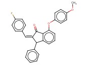 2-[(4-FLUOROPHENYL)METHYLENE]-7-(4-METHOXYPHENOXY)-3-PHENYL-1-<span class='lighter'>INDANONE</span>