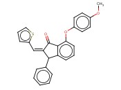 7-(4-METHOXYPHENOXY)-3-PHENYL-2-(2-THIENYLMETHYLENE)-1-<span class='lighter'>INDANONE</span>