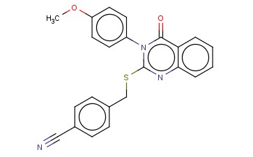 4-(((3-(4-METHOXYPHENYL)-4-OXO-3,4-DIHYDRO-2-QUINAZOLINYL)THIO)ME)BENZONITRILE
