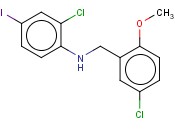2-CHLORO-N-[(5-CHLORO-2-METHOXYPHENYL)METHYL]-<span class='lighter'>4-IODOANILINE</span>