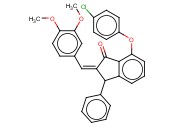 7-(4-CHLOROPHENOXY)-2-[(3,4-DIMETHOXYPHENYL)METHYLENE]-3-PHENYL-1-<span class='lighter'>INDANONE</span>
