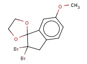 2,2-DIBROMO-6-METHOXY-1-<span class='lighter'>INDANONE</span> ETHYLENE KETAL