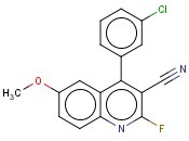 <span class='lighter'>3-QUINOLINECARBONITRILE</span>, 4-(3-CHLOROPHENYL)-2-FLUORO-6-METHOXY-