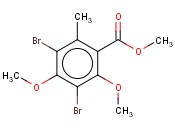 3，5-二溴－2，4－二<span class='lighter'>甲</span>氧基-6-甲基<span class='lighter'>苯甲酸</span><span class='lighter'>甲</span><span class='lighter'>酯</span>