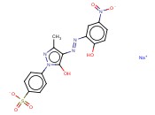 4-[4,5-二氢-4-[(2-羟基-5-<span class='lighter'>硝基</span>苯基)偶氮]-3-甲基-5-氧代-1H-<span class='lighter'>吡唑</span>-1-基]苯磺酸钠