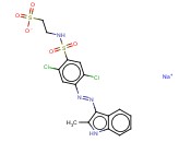 2-[[[2,5-二<span class='lighter'>氯</span>-4-[(2-甲基-1H-<span class='lighter'>吲哚</span>-3-基)偶氮]苯基]磺酰基]氨基]-乙磺酸单钠盐