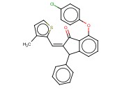 7-(4-CHLOROPHENOXY)-2-[(3-METHYL-2-THIENYL)METHYLENE]-3-PHENYL-1-<span class='lighter'>INDANONE</span>