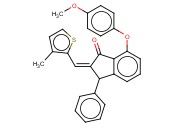 7-(4-METHOXYPHENOXY)-2-[(3-METHYL-2-THIENYL)METHYLENE]-3-PHENYL-1-<span class='lighter'>INDANONE</span>