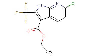 ETHYL 6-<span class='lighter'>CHLORO</span>-2-(TRIFLUOROMETHYL)-<span class='lighter'>1H-PYRROLO</span>[<span class='lighter'>2,3-B</span>]<span class='lighter'>PYRIDINE</span>-3-CARBOXYLATE