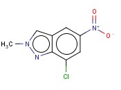 <span class='lighter'>2H-INDAZOLE</span>, <span class='lighter'>7-CHLORO-2-METHYL-5-NITRO-</span>