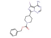 benzyl 4-(4-amino-5-iodoimidazo[5,<span class='lighter'>1-f</span>][<span class='lighter'>1,2,4</span>]<span class='lighter'>triazin</span>-7-yl)piperidine-1-carboxylate