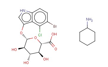 <span class='lighter'>5-BROMO-4-CHLORO-3-INDOLYL-BETA-D-GLUCURONIDE</span> <span class='lighter'>CYCLOHEXYLAMMONIUM</span> SALT <span class='lighter'>HYDRATE</span>