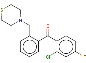 <span class='lighter'>2-CHLORO-4-FLUORO-2</span>'-<span class='lighter'>THIOMORPHOLINOMETHYL</span> <span class='lighter'>BENZOPHENONE</span>