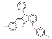 2-[(3-BROMOPHENYL)METHYLENE]-7-(4-CHLOROPHENOXY)-3-PHENYL-1-<span class='lighter'>INDANONE</span>