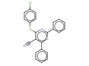 4-[(4-CHLOROPHENYL)SULFANYL]-2,6-<span class='lighter'>DIPHENYL</span>-5-PYRIMIDINECARBONITRILE