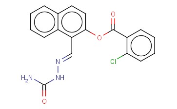 1-(2-(AMINOCARBONYL)CARBOHYDRAZONOYL)-2-NAPHTHYL <span class='lighter'>2-CHLOROBENZOATE</span>