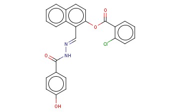 1-(2-(4-HYDROXYBENZOYL)CARBOHYDRAZONOYL)-2-NAPHTHYL <span class='lighter'>2-CHLOROBENZOATE</span>