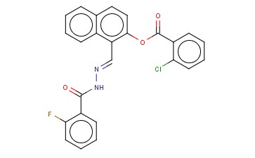1-(2-(2-FLUOROBENZOYL)CARBOHYDRAZONOYL)-2-NAPHTHYL <span class='lighter'>2-CHLOROBENZOATE</span>
