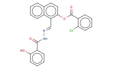 1-(2-(2-HYDROXYBENZOYL)CARBOHYDRAZONOYL)-2-NAPHTHYL <span class='lighter'>2-CHLOROBENZOATE</span>